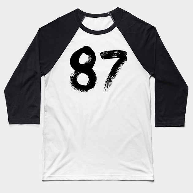 Number 87 Baseball T-Shirt by Erena Samohai